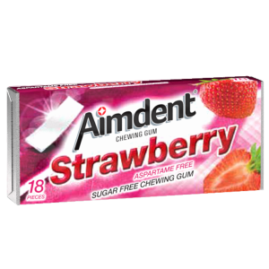 Aimdent Strawberry Sugar Free Chewing Gum - 18 Pcs