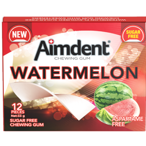 Aimdent Watermelon Sugar Free Chewing Gum - 18 Pcs