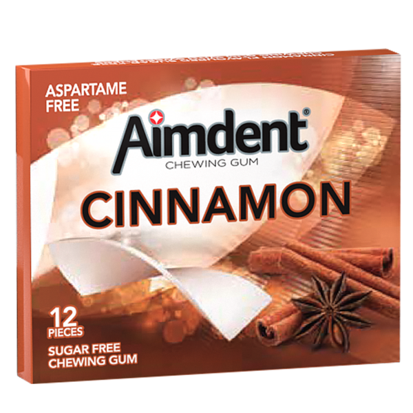 Aimdent Cinnamon Sugar Free Chewing Gum - 12 Pcs
